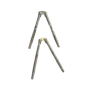 Set x2 Vintage Nutcracker Metal Manual Handheld Nut Crackers Intricate Carved